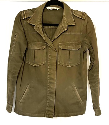 ZARA BASIC Z1975 Denim Womens Short Military Style Jacket Sz XS