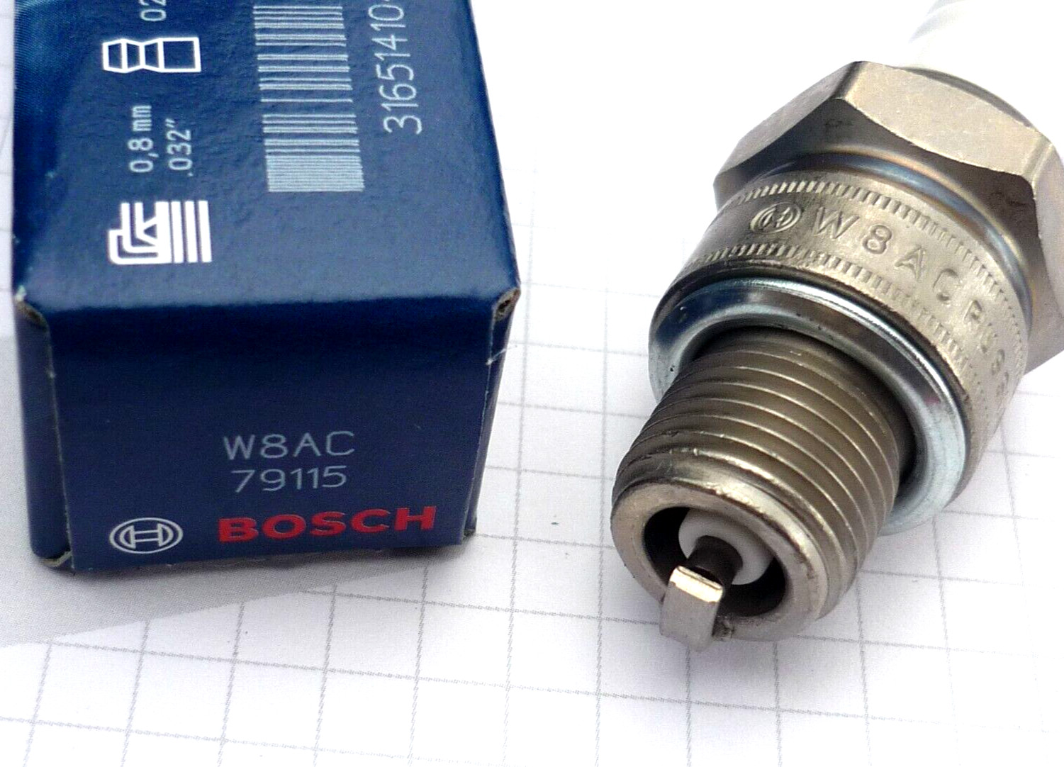 1 original BOSCH W8AC 79115 SUPER spark plug 0.5mm NEW in BOX 0241229604