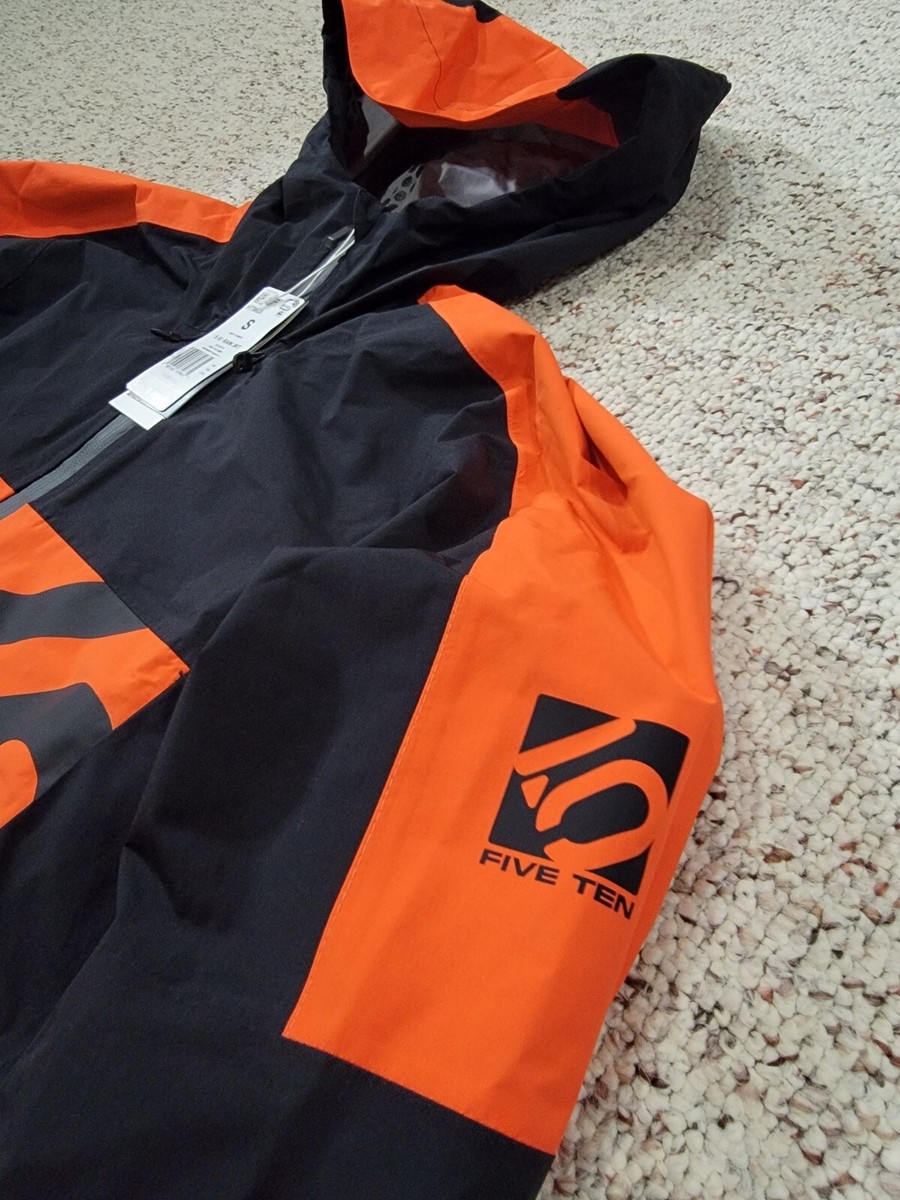 ADIDAS FIVE TEN All-Mountain Rain Jacket HT9605 Black/Orange Mens