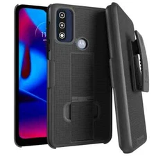 For Motorola Moto G Pure (2021) Belt Clip Holster Hybrid Phone Case Cover