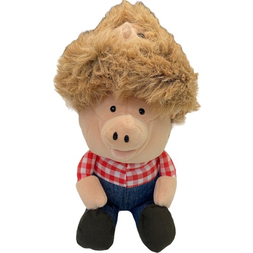 Vintage Carousel by Guy Pig Plush Stuffed Toy Farmer Check Shirt Made in Korea - Picture 7 of 12
