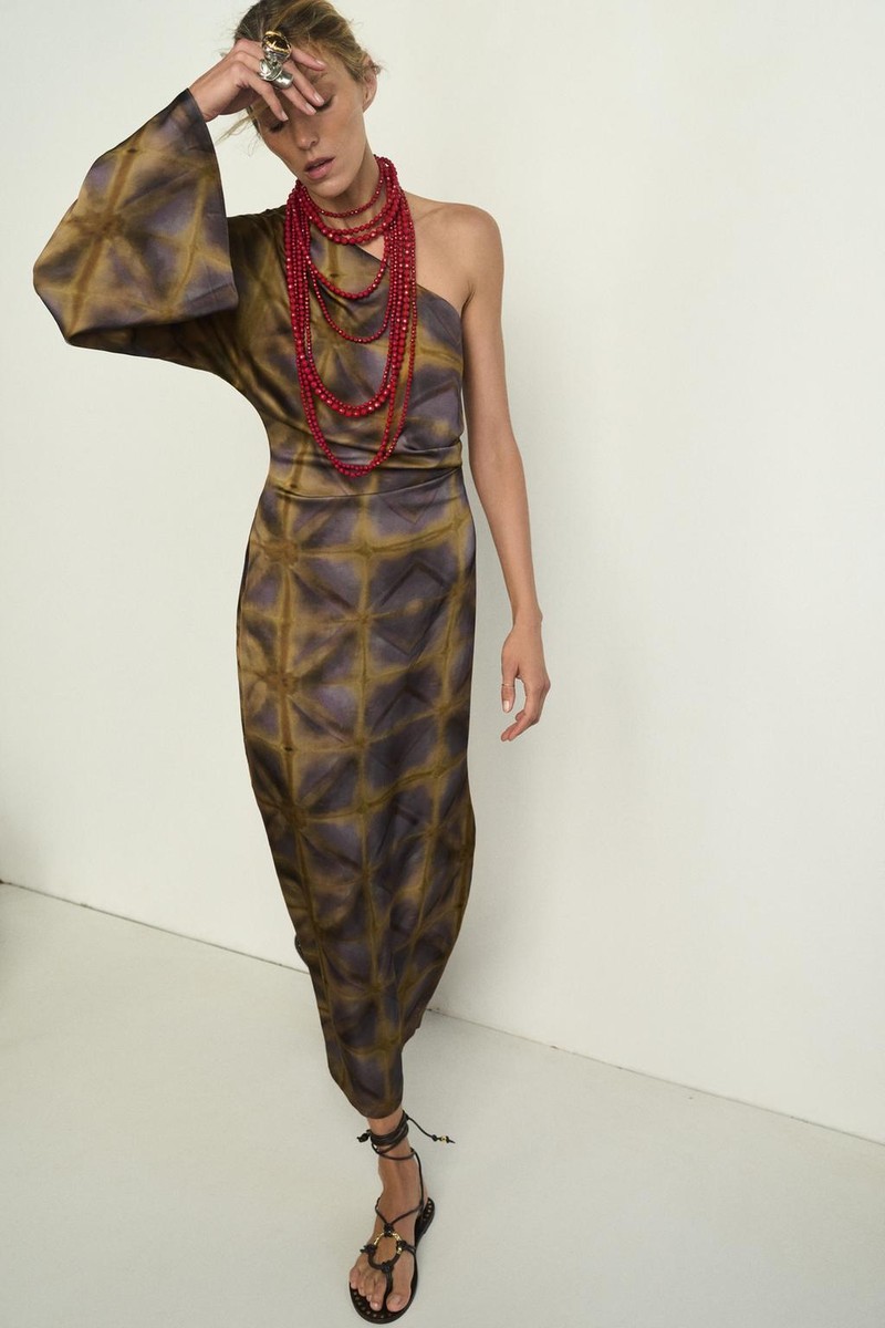 NWT_ZARA SS24 ZW COLLECTION PRINTED ASYMMETRIC