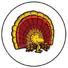 CARTOON BIRD THANKSGIVING TURKEY ENVELOPE SEALS LABELS STICKERS PARTY FAVORS