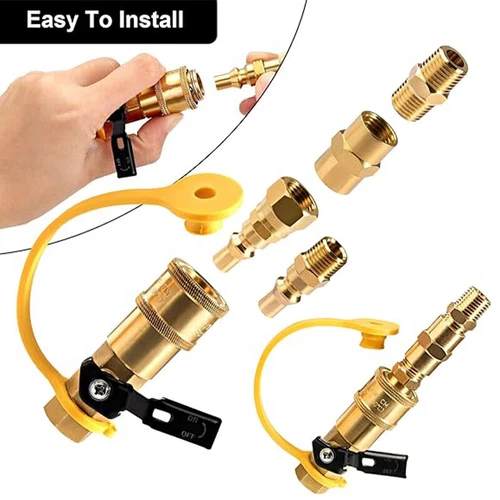 1 SET RV Quick Connect Fittings BBQ Grill Adapter 1/4" NPT Propane Hose Adapter - Picture 7 of 13