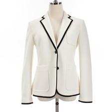 Rag  Bone NWD Nancie Pique Blazer Size 2 in Marshmallow White w/ Black Trim