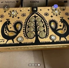 1960 s enid collins wooden purse roosters ‘gay cock’