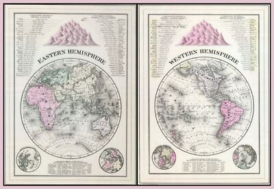 6754.Antique World Map POSTER.School room wall Decor.Graphic house art design