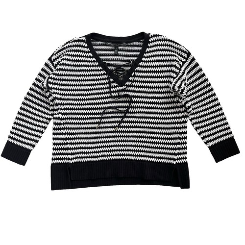 knitted sweater Maurices Black Striped Sweaters for Women