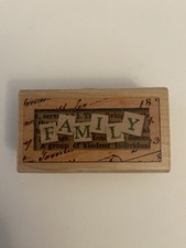 Inkadinkado 94408N Family Wood Mounted Rubber Stamp EUC RS21