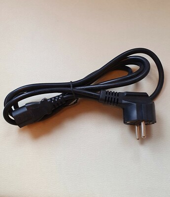 Euro-Netzkabel, Schuko, 3-polig, 6ft (1,8m), Schwarz, CEE 7 auf IEC320 C13. NEU