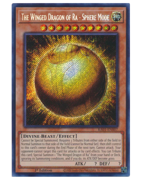 Winged Dragon of Ra Sphere Mode RA01-EN007 Secret Rare Yu-Gi-Oh Card