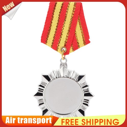 5cm Silver Medal with Neck Ribbon Award Medals for Marathon Ball Sports
