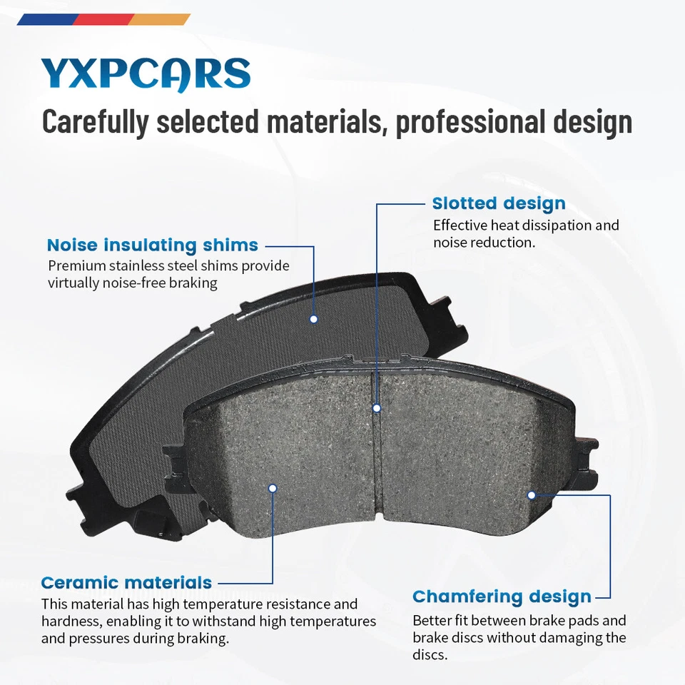 Pastilhas de freio dianteiras e traseiras de cerâmica para Nissan Rogue Sport Qashqai 2017 2018 - 2022 - Imagem 4 de 4
