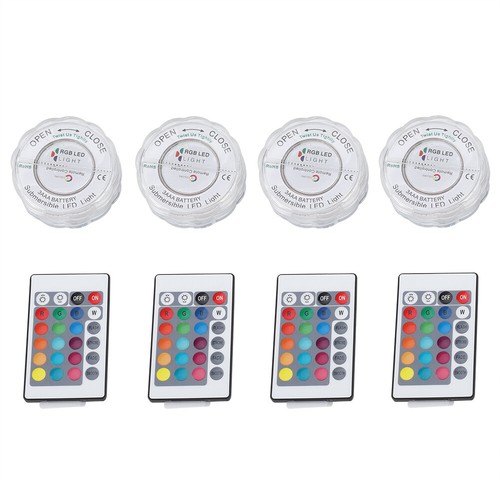 4 Sets Underwater Lights LED RGB Submersible Aquarium Pool Pond Lamp Remote IP68 - Picture 9 of 12