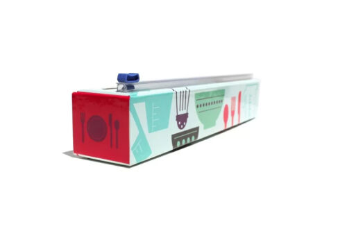 ChicWrap Refillable Plastic Wrap Dispenser w Slide Cutter & 250 of Plastic W...