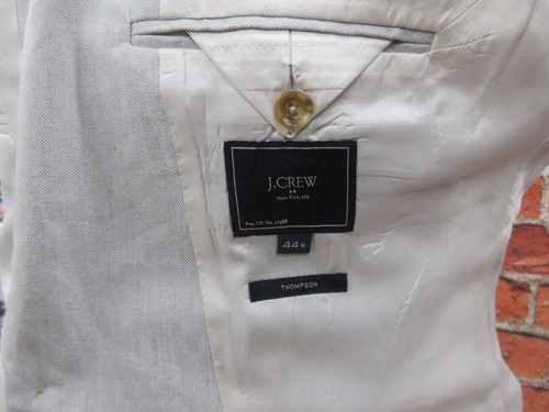 44 R-J.CREW THOMPSON 100% BAUMWOLLE SPORT MANTEL WEIZEN - Bild 5 von 5