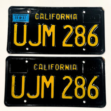 1963 California License Plates 1967 Camaro 1967 Mustang 1967 Validation DMV Ok !
