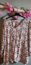 Fat Face Women's Top Blouse Size 16 Floral Demask Long Sleeve V Neck Cotton