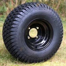 18x8.5-8 Turf All Terrain Tires and 8" OEM Steel Golf Cart Wheels Combo - Set of