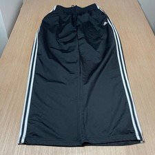 Adidas Track Pants Mens Black Wide Leg Three Stripe Athletic Trousers 42