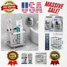 Elegant Stainless Steel Wall-Mounted Toothbrush Holder with 2 Slots and Drainage