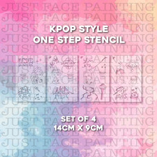 Kpop 4er Set All In One Face Painting Schablone