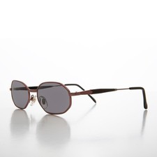 90s Geometric Oval Metal Sunglasses Copper / Black - Molloy