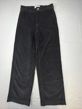everlane corduroy pants women Size 4 Black Straight Leg High Rise