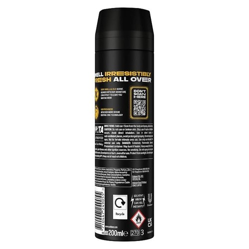 Lynx XL 48-H High Definition Fragrance Gold Body Spray Deodorant 12 Pk, 200ml - Picture 7 of 8