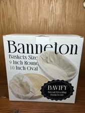 Bread Banneton Proofing Basket Set, 9"Round 10" Oval Cane Sourdough Baskets