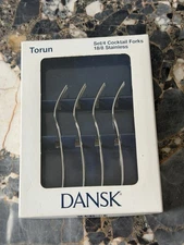 Dansk Stainless TORUN Set of 4 Cocktail Forks 18/8 Flatware Korea Unused 5"