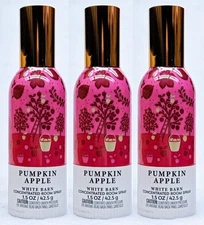 3 Bath & Body Works PUMPKIN APPLE Room Spray Perfume Mini 1.5 oz