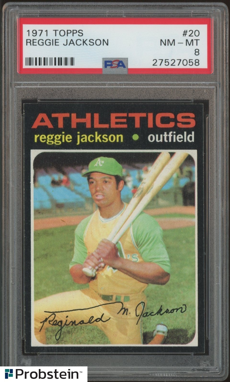 1971 Topps #20 Reggie Jackson Oakland A's HOF PSA 8 " HIGH END "