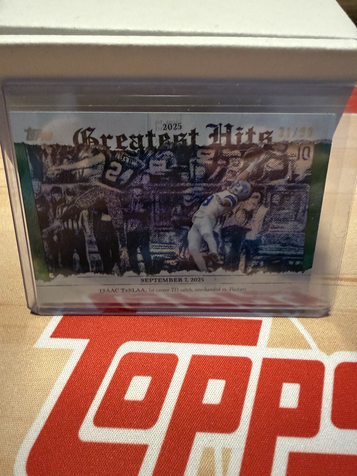 2026 Topps Flagship Football Isaac TeSlaa Greatest Hits Green /99 Lions #25GH-IT