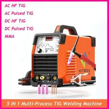 5 in1 220V 200Amp AC/DC HF Pulse TIG Stick Welder 2T/4T Aluminum Welding Machine
