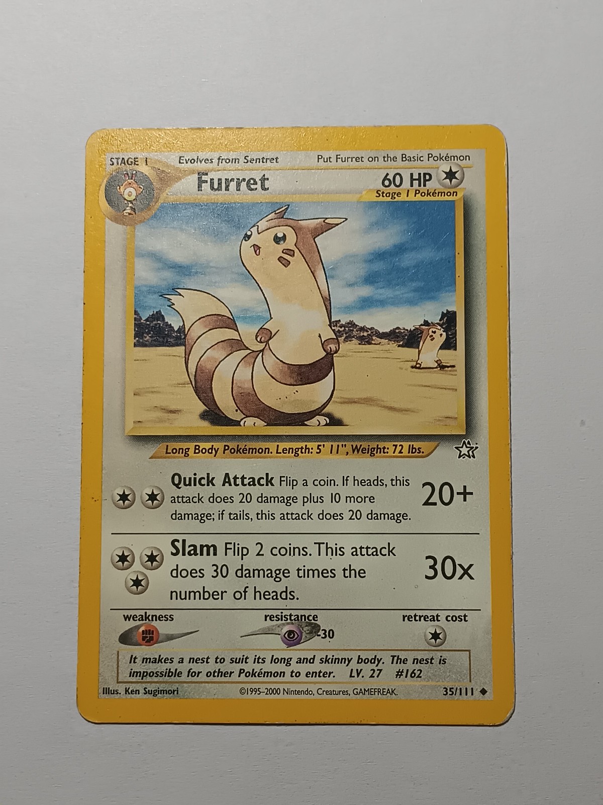 FURRET POKEMON NEO GENESIS 35/111 UNCOMMON HP UNLIMITED