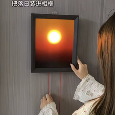Led Sunset Wall Lamp Pull-Cord Ambient Lighting Sunset Projection Lamp for Livin