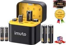 Rechargeable 4 AAA and 4 AA Batteries Lithium with Charger,8 Pack 1.5 V Tripl...