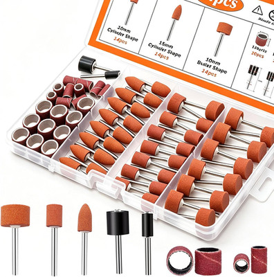 64Pcs Sanding Bits for Dremel Rotary Tool, Grinding Stones with 1/8 Inch Shank