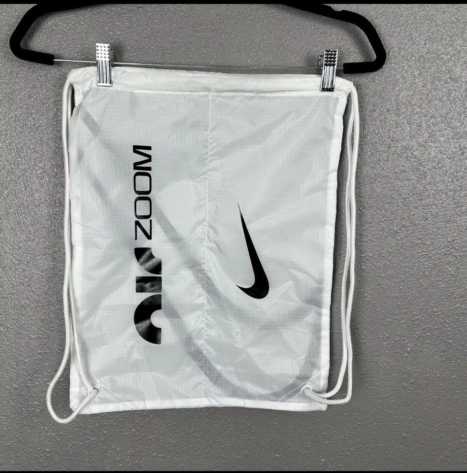 Nike Air Zoom Track & Field White Black Logo Dust Shoe Bag 17x12 String Closure - Image 2 of 4