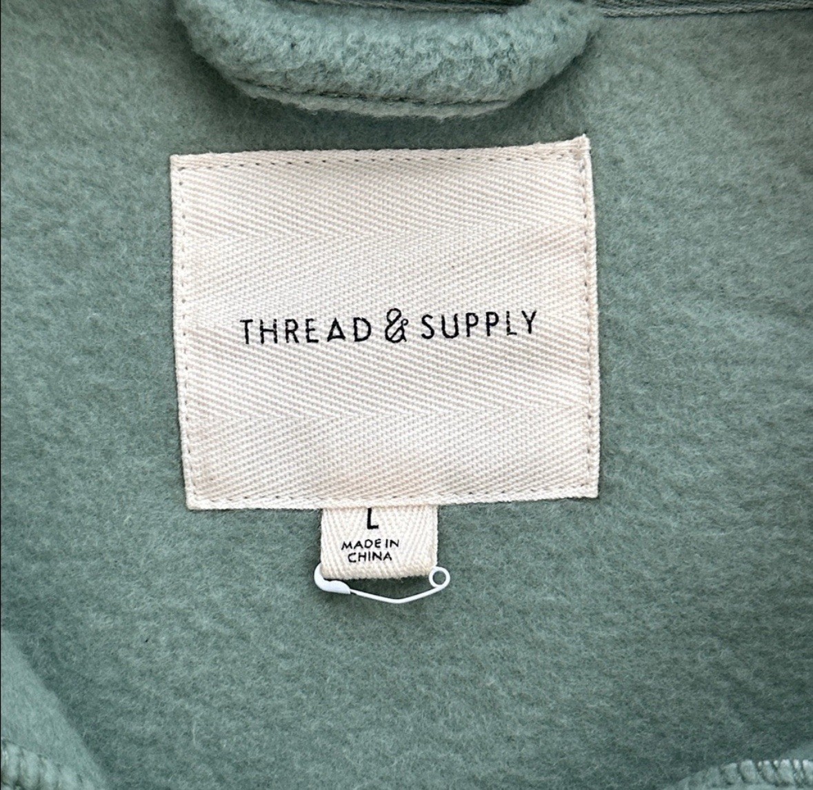 Thread and Supply Green FleeceShacket Size Large - image 3