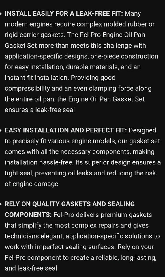 Juego de juntas de cárter de aceite de motor de piezas originales para Dodge Durango 2004-2009 5,7 L V8 cs Foto 2 de 4