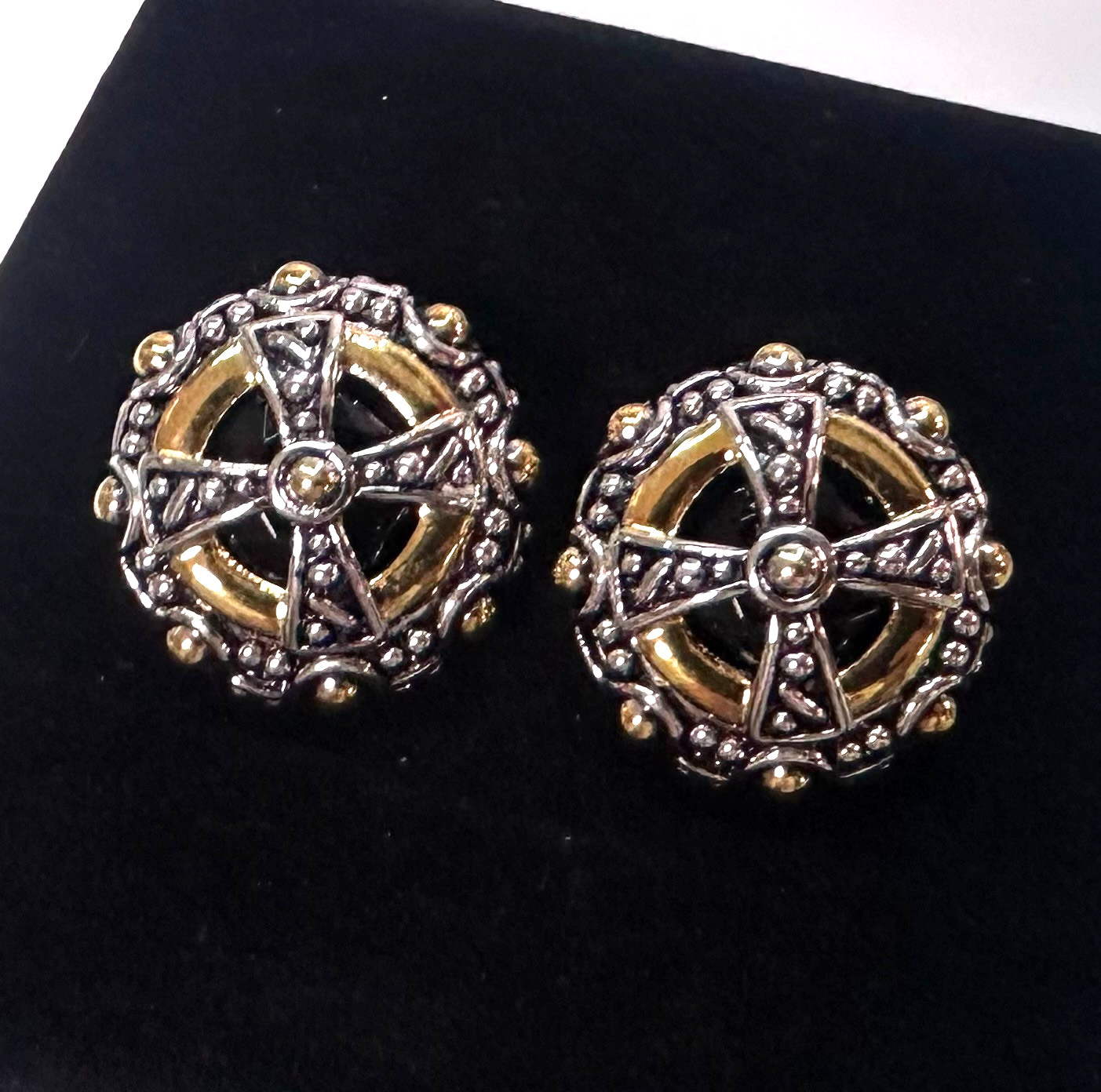 Vtg Costume Silver Tone Pierced Earrings Jewelry Lot M