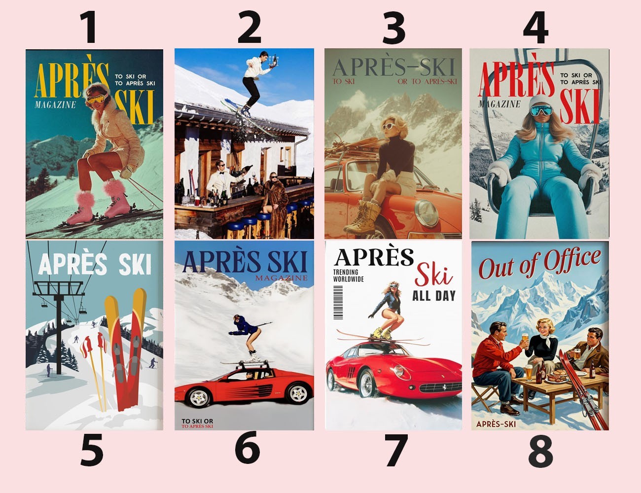 Poster Collezione Rivista Après Ski Vintage