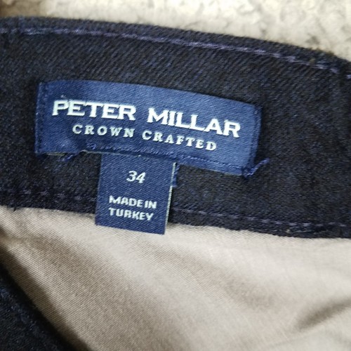 Peter Millar Excursionist Flex Alpine Wool Pants Adult 34 x 28 Trouser Navy Blue - Picture 9 of 10