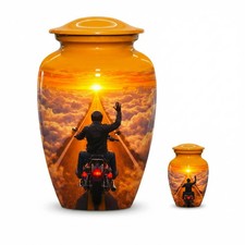 Motorcycle Heaven Farewell Cremation Urn Last Ride Biker Urn and keepsake