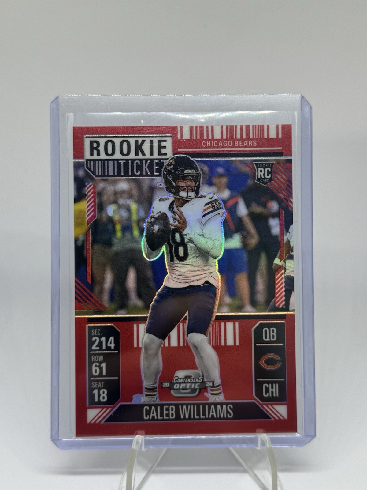 2024 Panini Contenders Optic - Rookie Ticket Caleb Williams #68 Red Prizm /199
