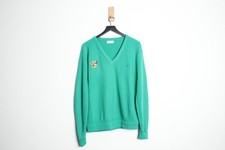 Vintage 1990s USA-Made IZOD Nautical V-Neck Sweater - Large