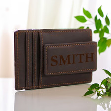 Personalized Mens Father Day Leather Money Cl...