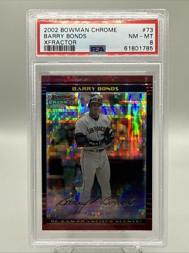 2002 Bowman Chrome BARRY BONDS X-Fractor /250 #73 PSA 8 - SF Giants
